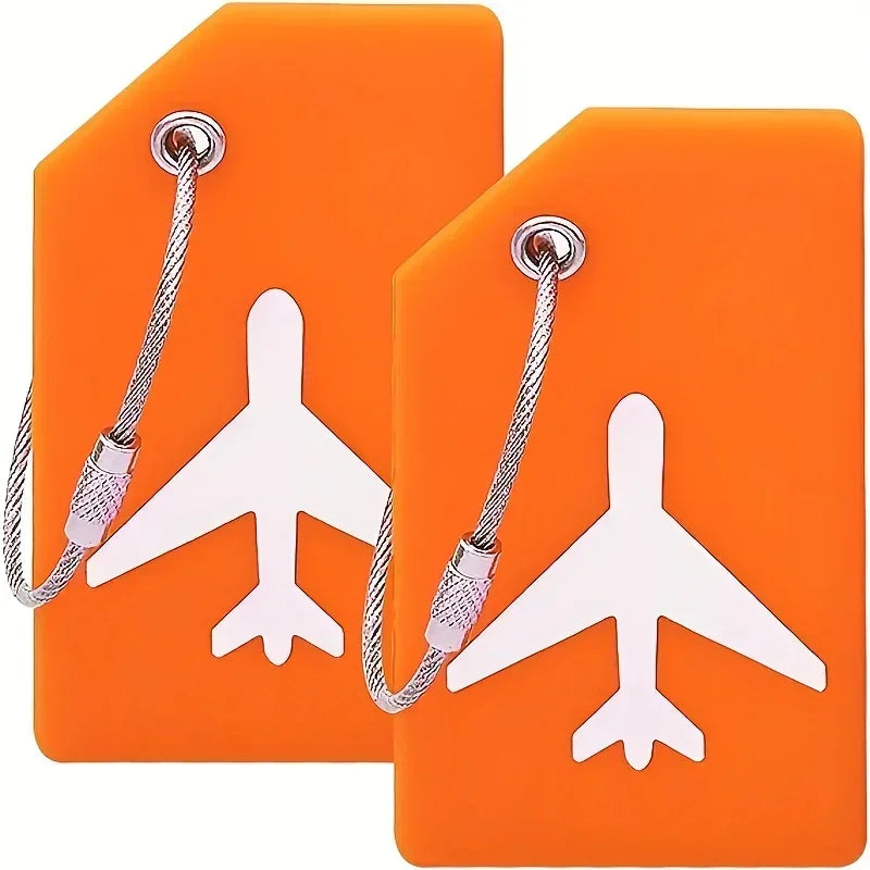 Lot de 2 étiquettes de bagage en silicone
