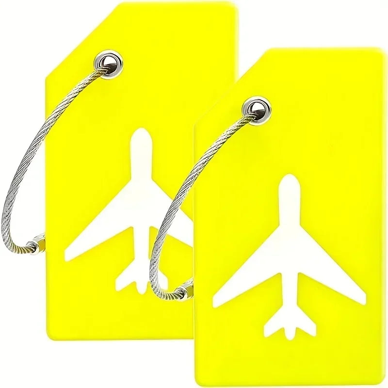 Lot de 2 étiquettes de bagage en silicone