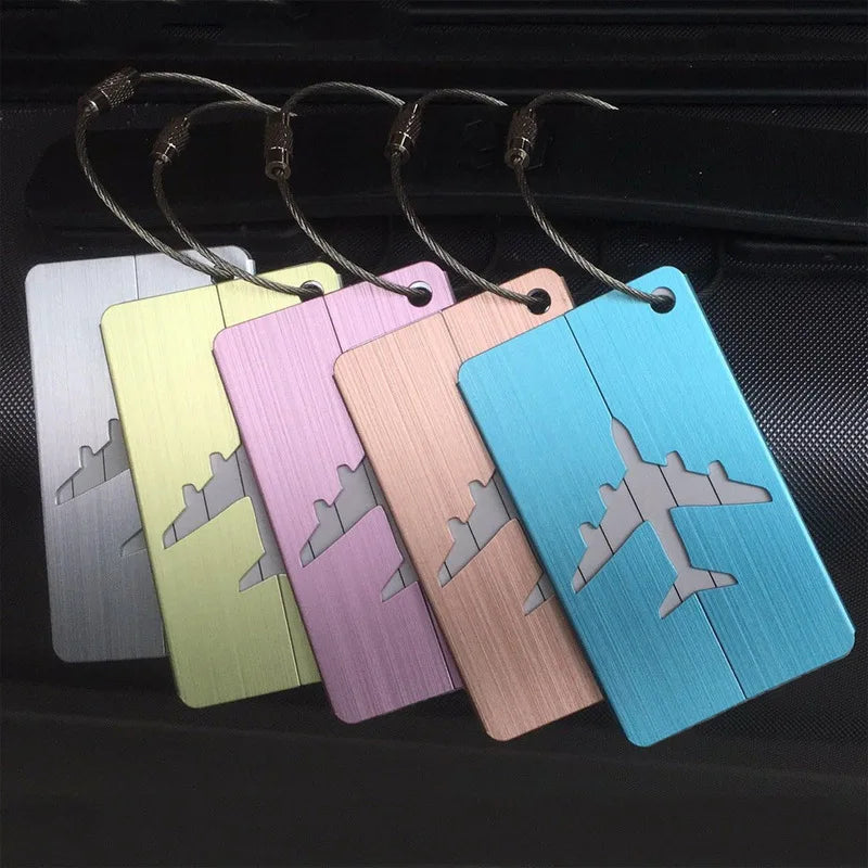 Étiquette de bagage en metal