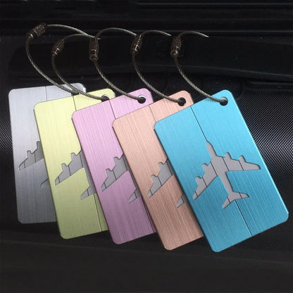 Étiquette de bagage en metal