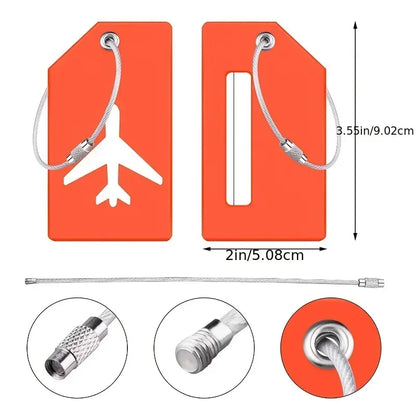 Lot de 2 étiquettes de bagage en silicone