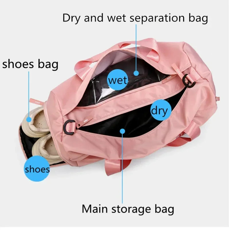 Gym Bag Women Shoe Compartment Waterproof Sport Bags for Fitness Training Bolsa Sac De Sport Travel Bag