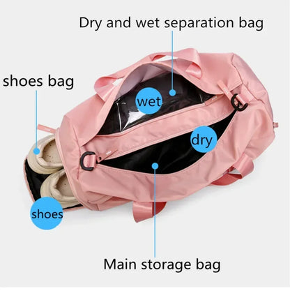 Gym Bag Women Shoe Compartment Waterproof Sport Bags for Fitness Training Bolsa Sac De Sport Travel Bag