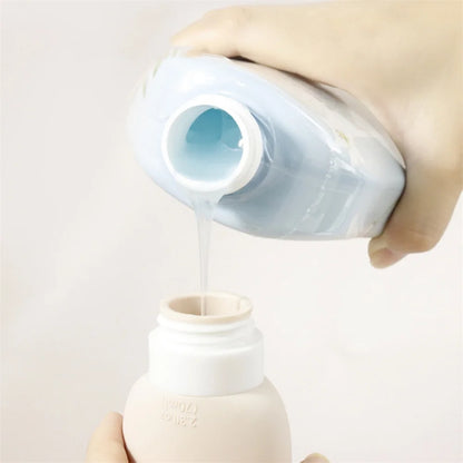 70ml Silicone Lotion Dispenser Bottle Cartoon Bear Portable Travel Empty Pump Bottle Shampoo Facial Skin Care Refillable Bottles